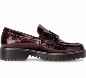 Woven Leather Chunky Hell City Loafer In Rock Lack/burgundy