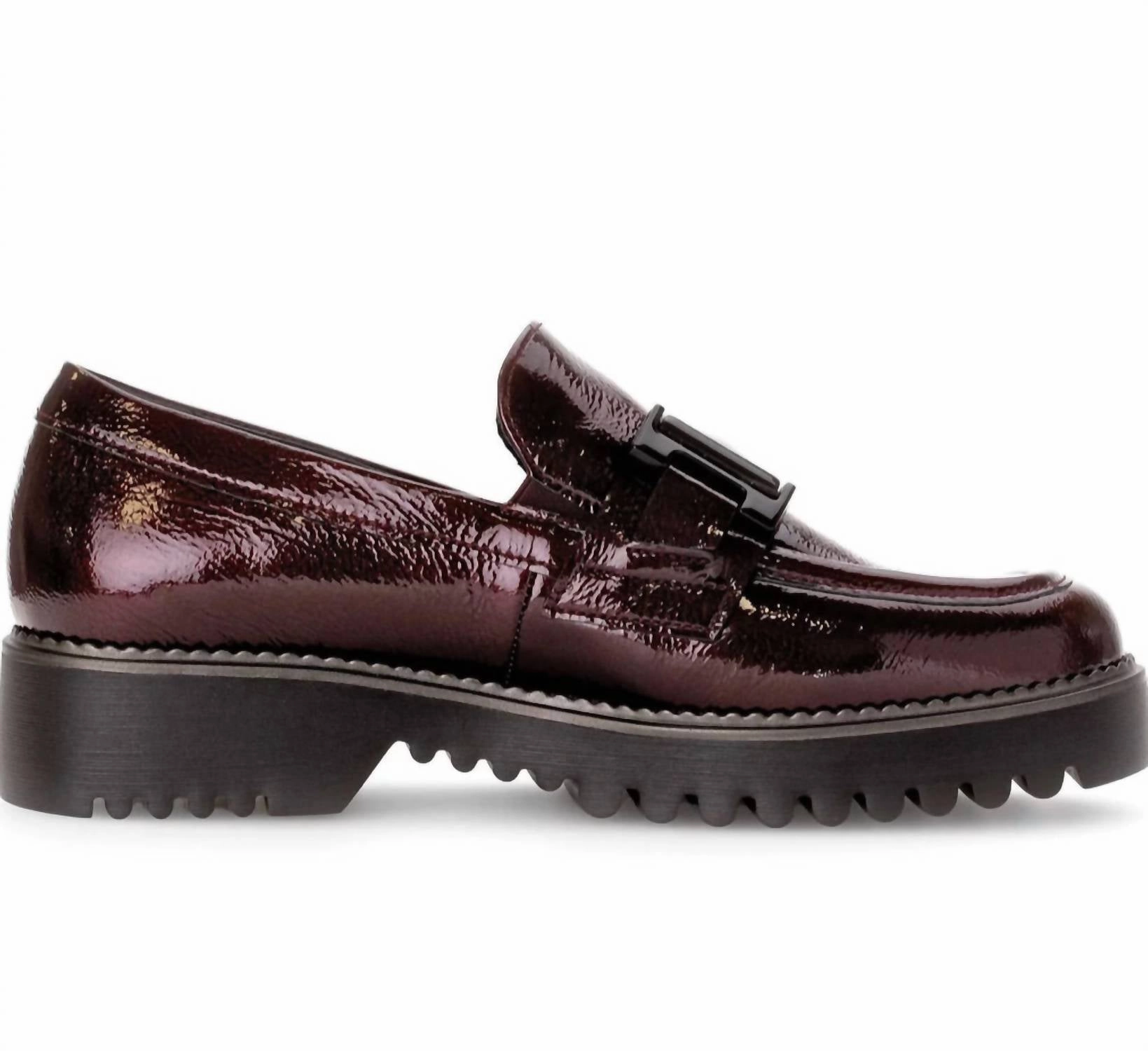 Woven Leather Chunky Hell City Loafer In Rock Lack/burgundy