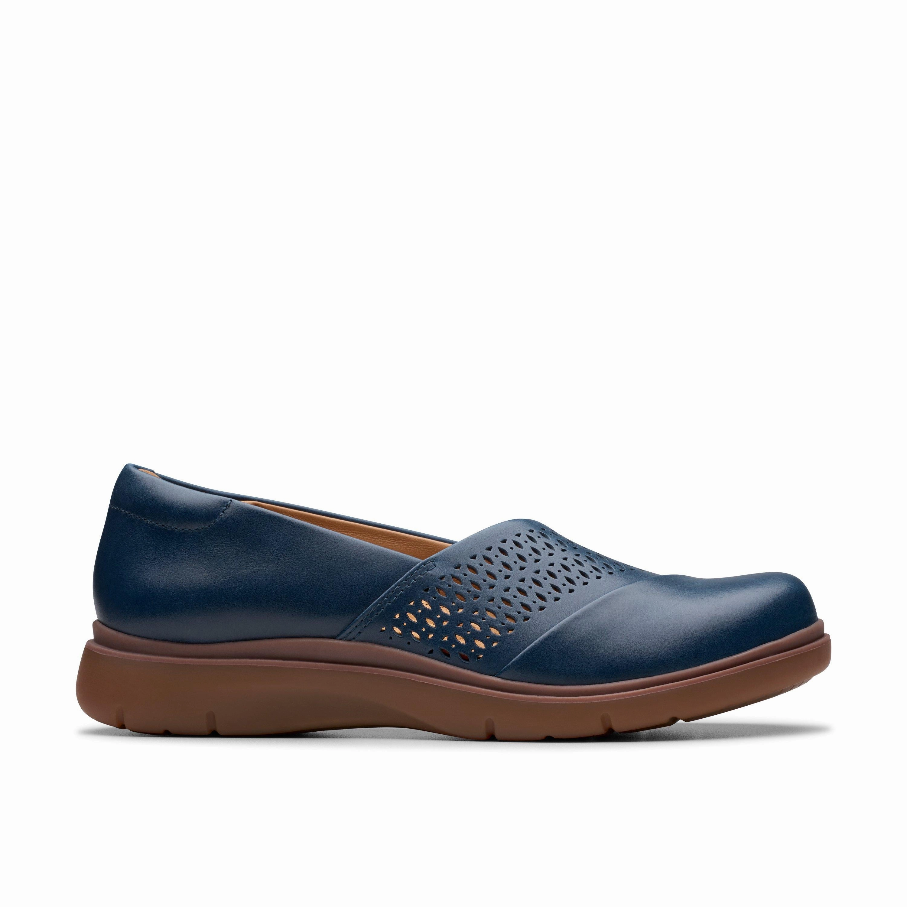 Clarks Certina Edge in Blue Leather High   Quality Coffee Path