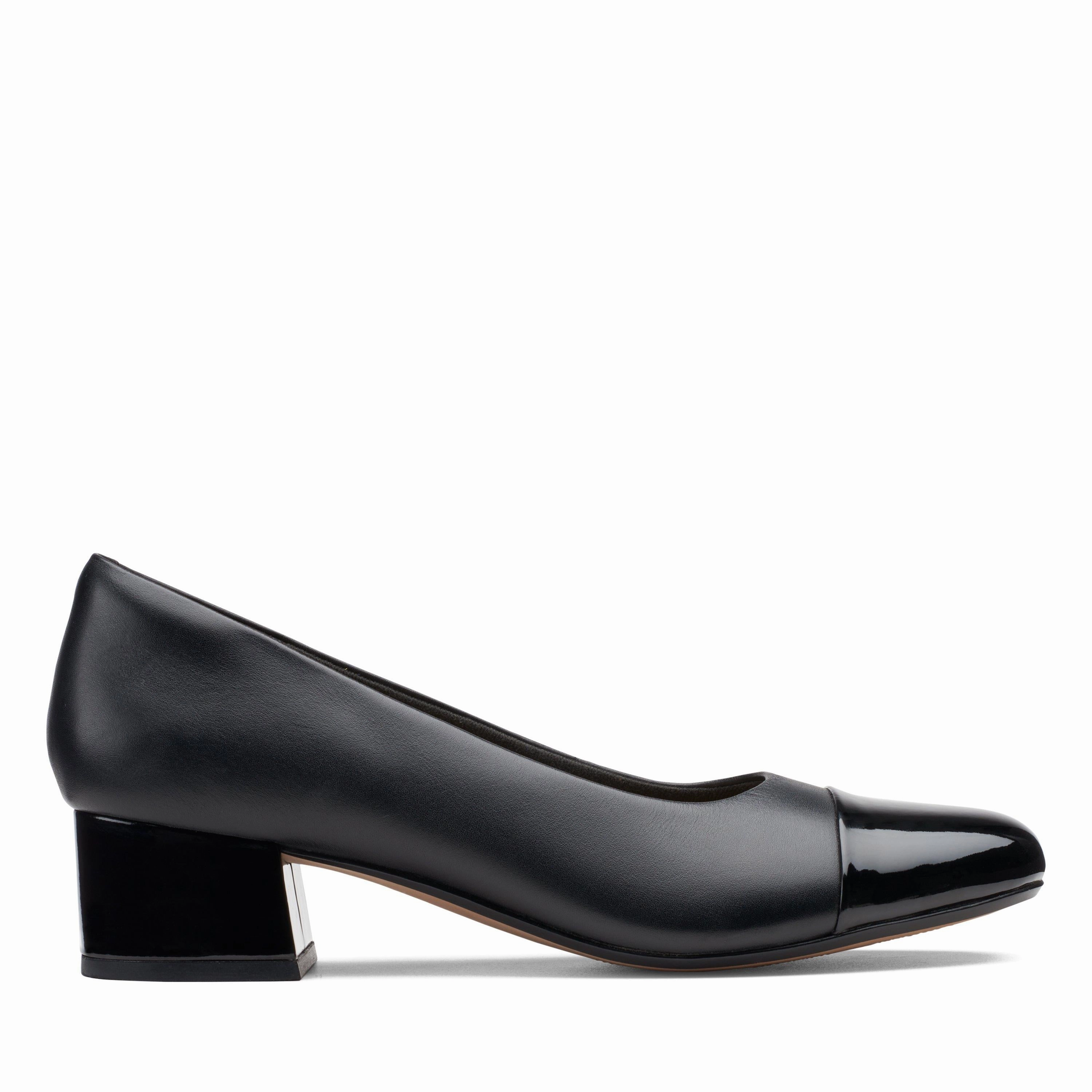Synthetic Upper Clarks Marilyn Sara in Black Leather/Synthetic