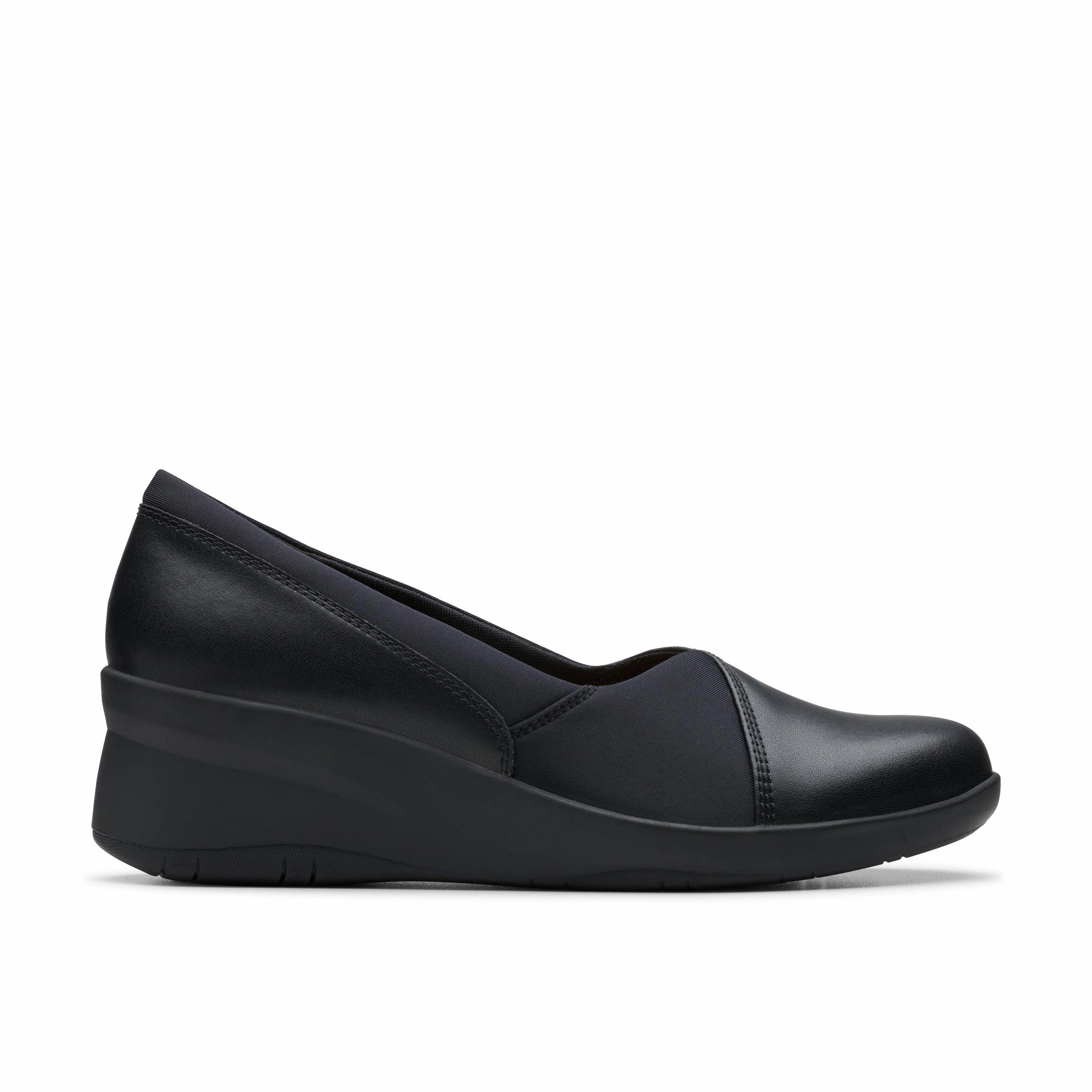 Heel Soft Cool Movement Clarks Suttyn Walk in Black Leather