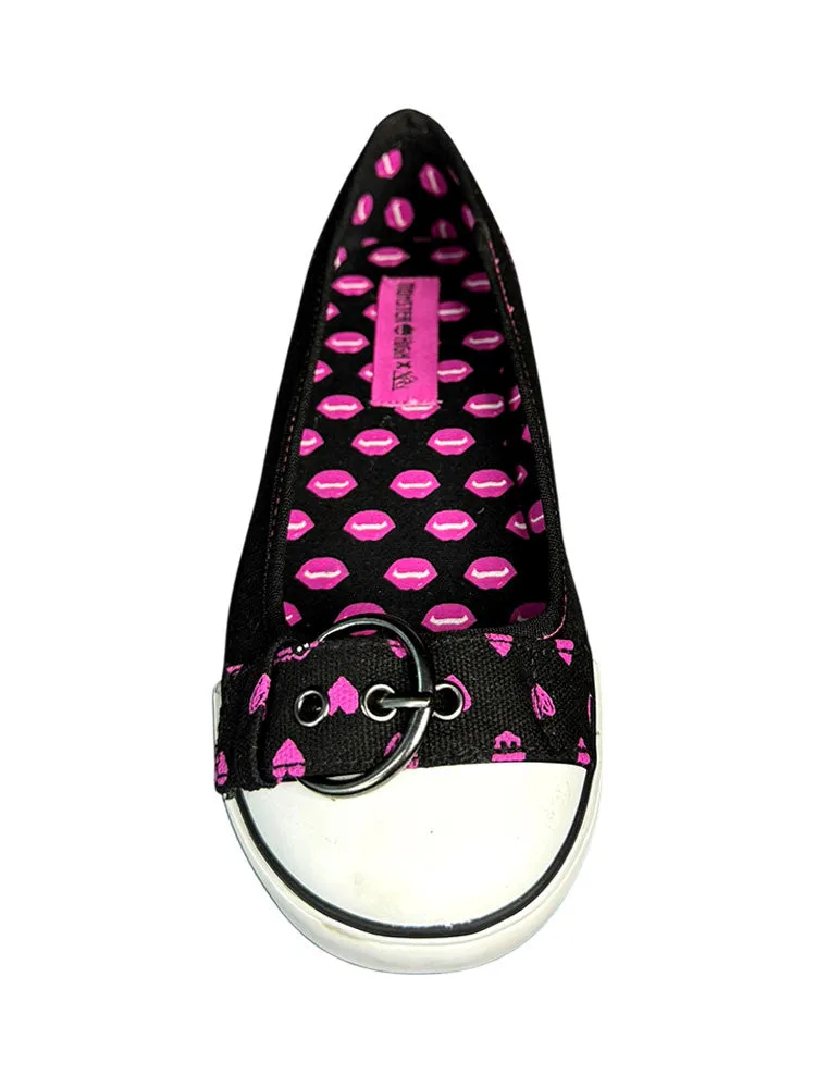 Trendy Comfort Sling Back CHLOE DRACULAURA - BLACK/HOT PINK