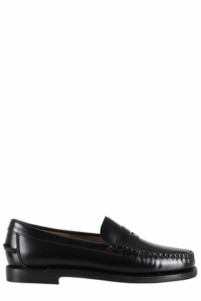 Classic Dan Almond-Toe Full-Grain Brushed Leather Loafers Padded