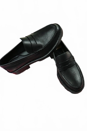Womenleather Penny Loafer In Black All Day Pace