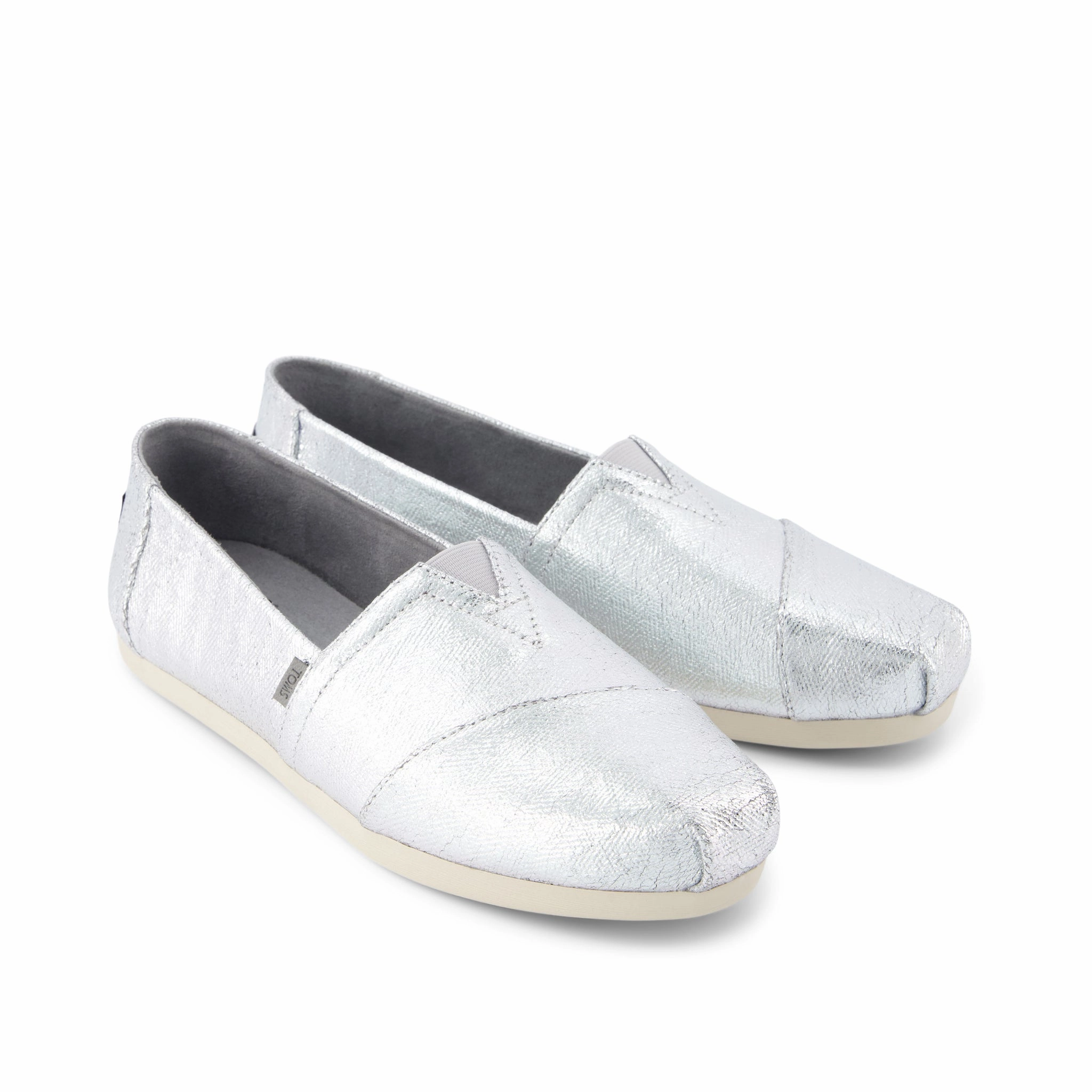 Alpargata Silver Metallic Herringbone Breathable Shoes
