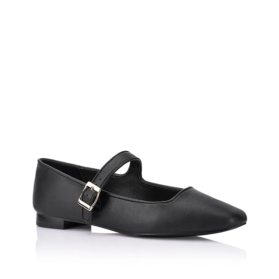 Casual Style Easy To Clean Eden Mary Jane Flats - Black