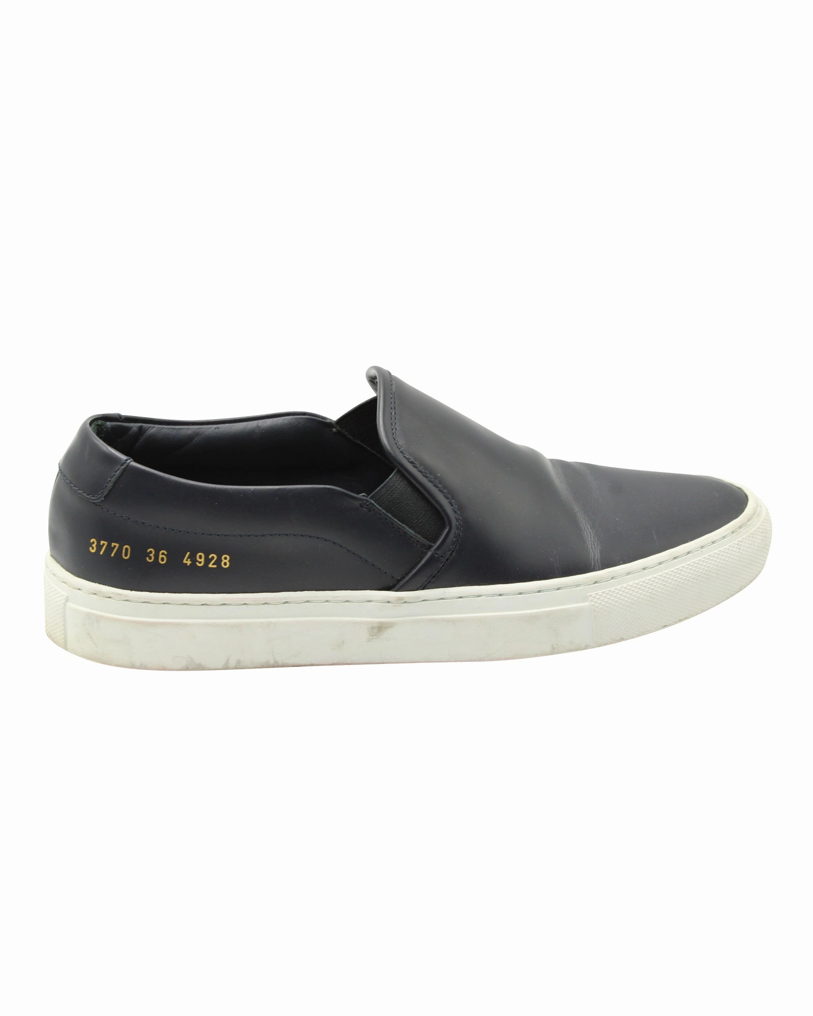 Common Projects Slip On Sneakers in Black Leather Fresh Dash