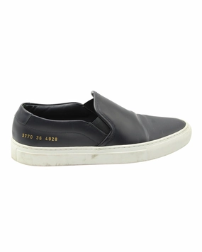 Common Projects Slip On Sneakers in Black Leather Fresh Dash