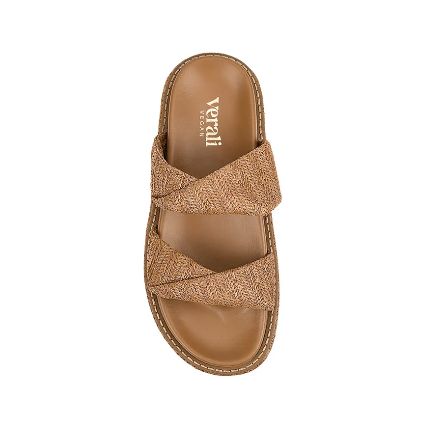 Good Grip Rue Flatform Slides - Tan Raffia