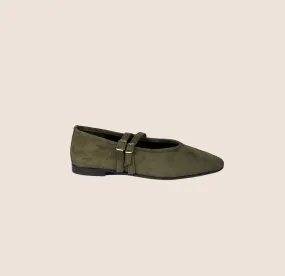 Cori 2 Buckle - Army Green Suede Mature Chic Life Step