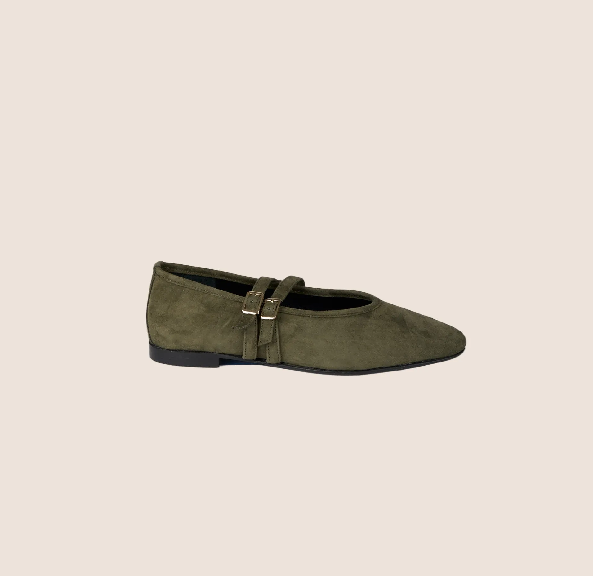 Cori 2 Buckle - Army Green Suede Design Glow