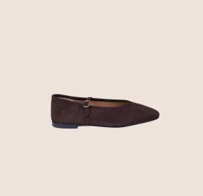 Cori - Chocolate Suede Loafer Style Dance Floor