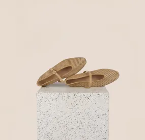 Cori - Perforated Sand Suede Elastic laces