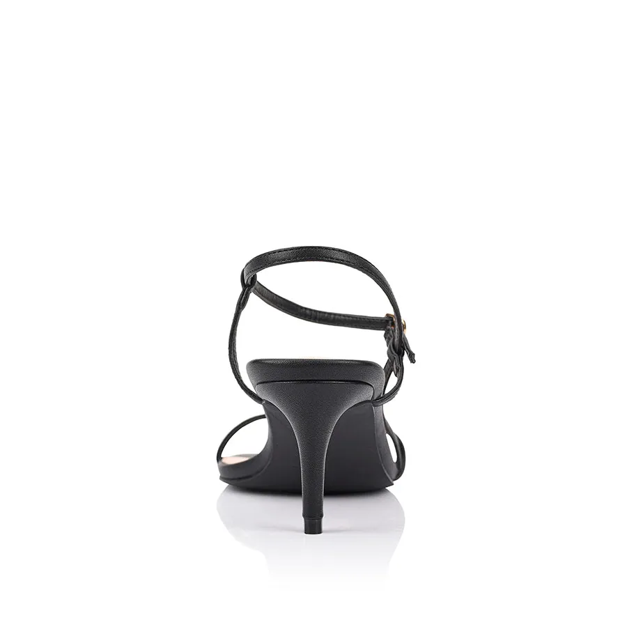 Tatiana Strappy Sandals - Black Classy Heels Anti Odor Feature