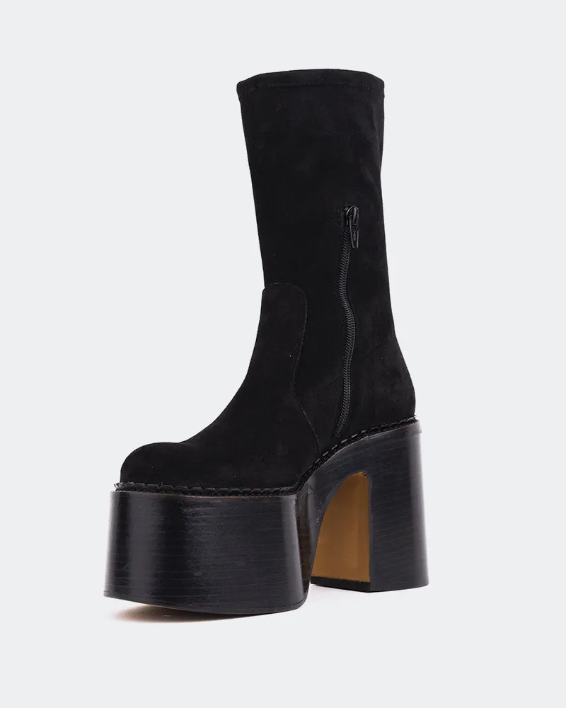 Remington Black Suede Stretch Tassel Decor Workday Look