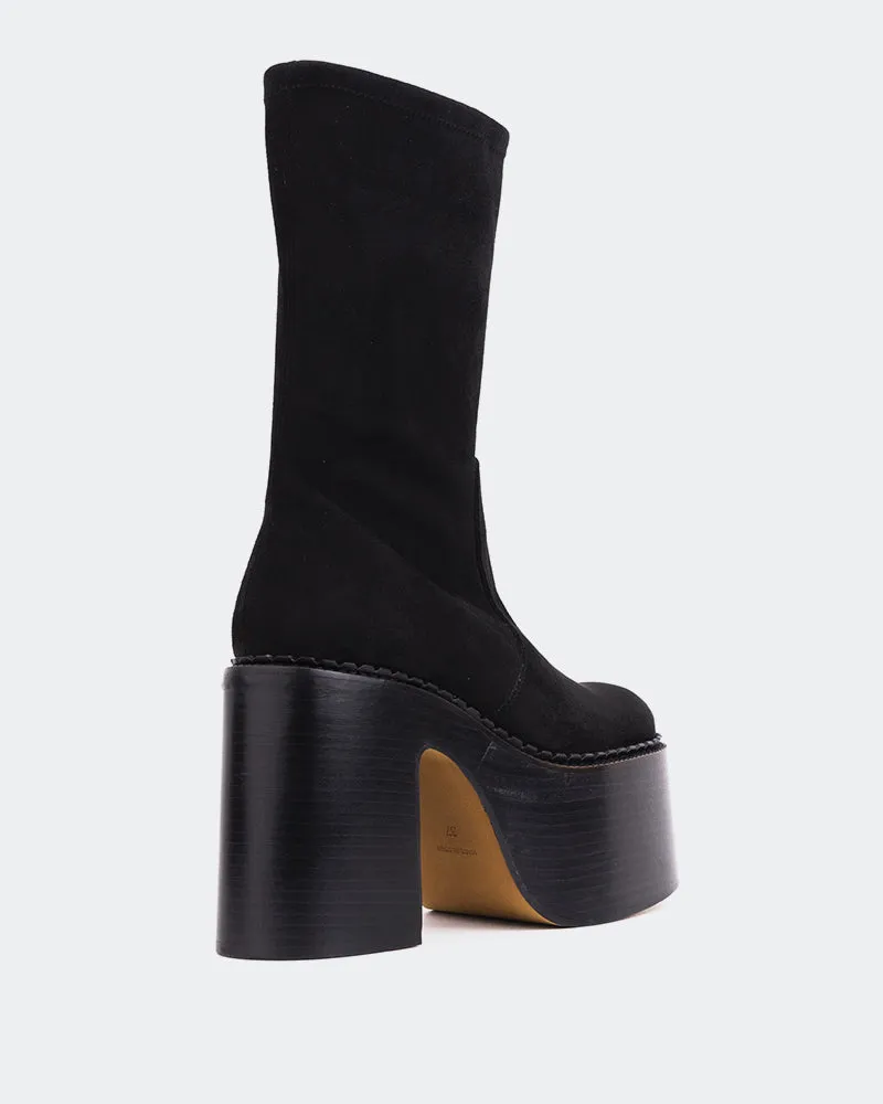 Remington Black Suede Stretch Footwear Fashion