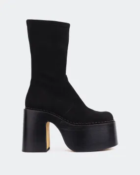 Practical Style Quick Fit Remington Black Suede Stretch