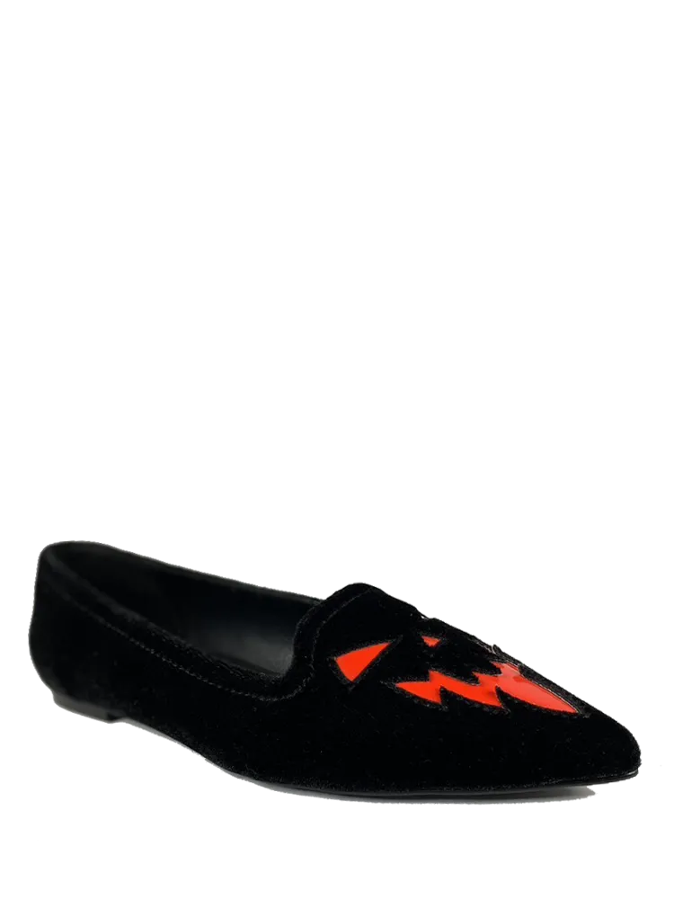 Soft Lining Shoes Happy Glow DAGGER SCARY JACK - BLACK W/RED VELVET