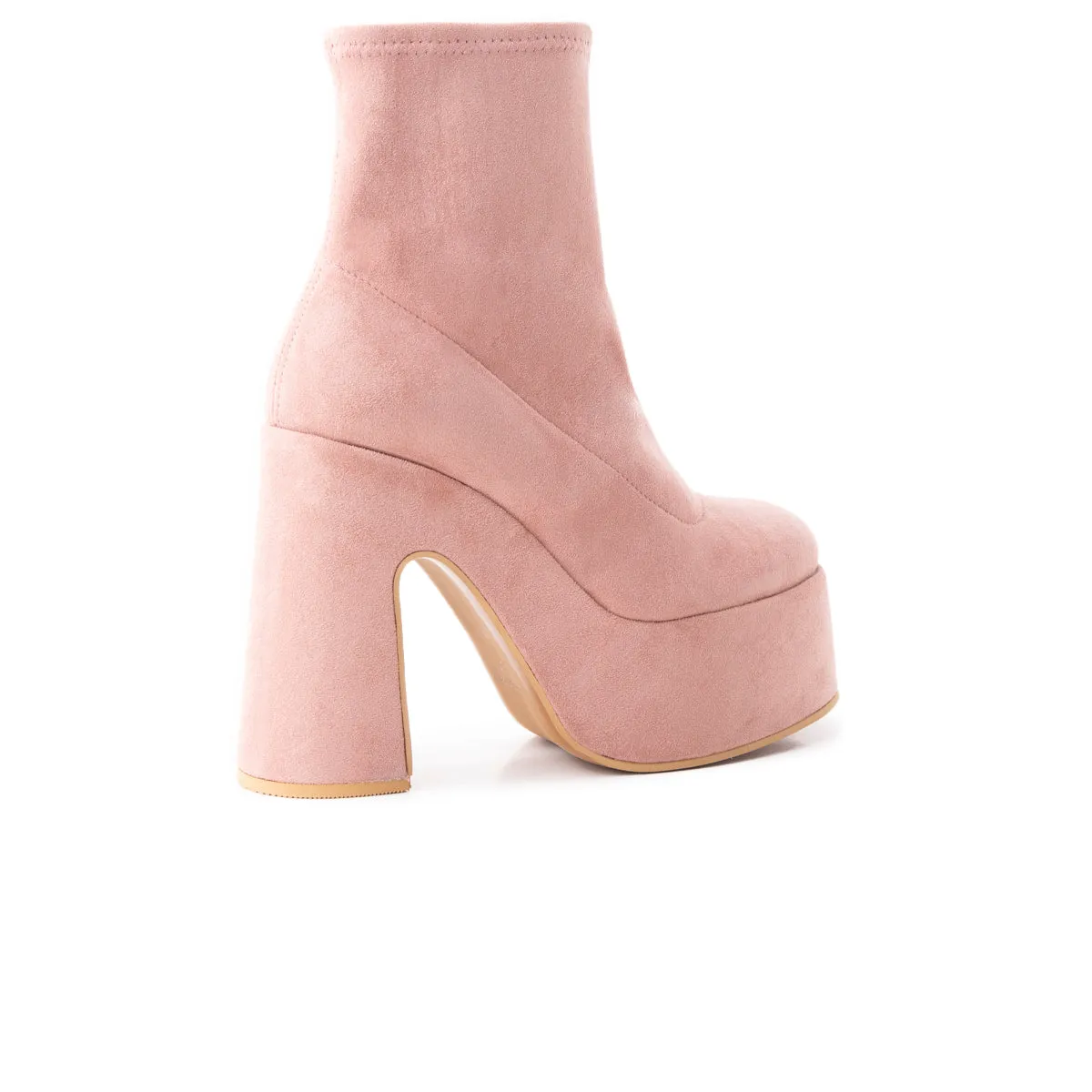 Flash Pink Suede Stretch Comfy Sole synthetic leather