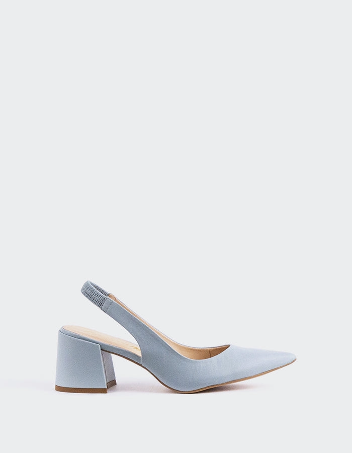 Wide Fit Heels Dalida Blue Leather