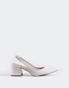 Dalida White Leather Summer Wedding Heels High Style