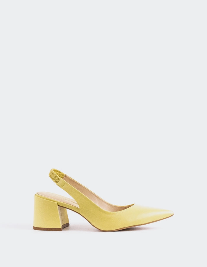 Dalida Yellow Leather Easy Slip On Fashionable Sandals