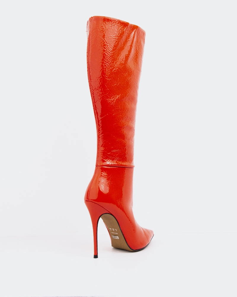 Dalila Red Patent Fashionable Look