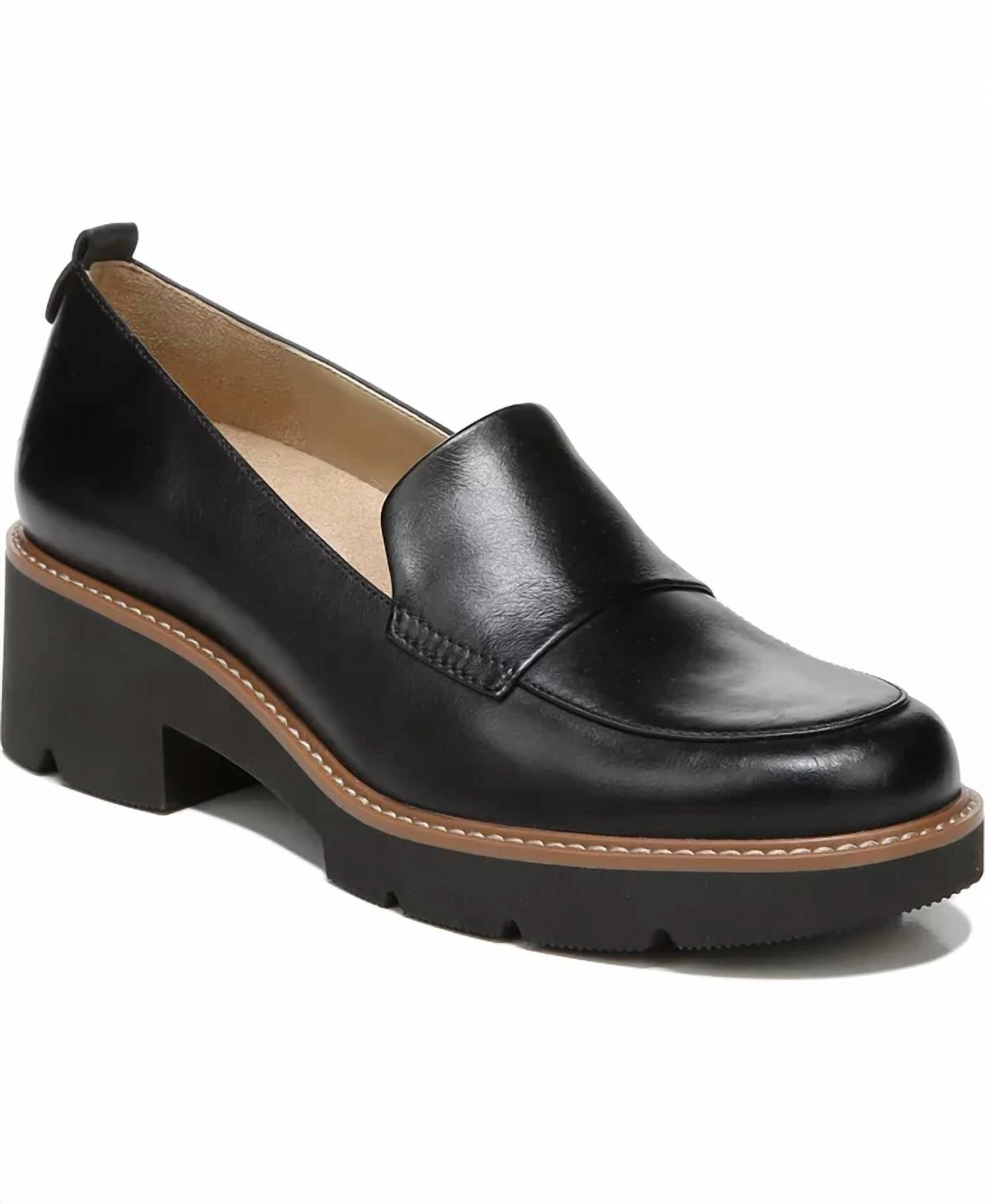 Soft Insole Darry Lug Sole Loafer In Black Leather