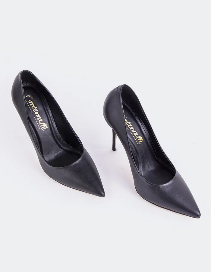 Teeva Black Leather Textured Finish Luxe Mood