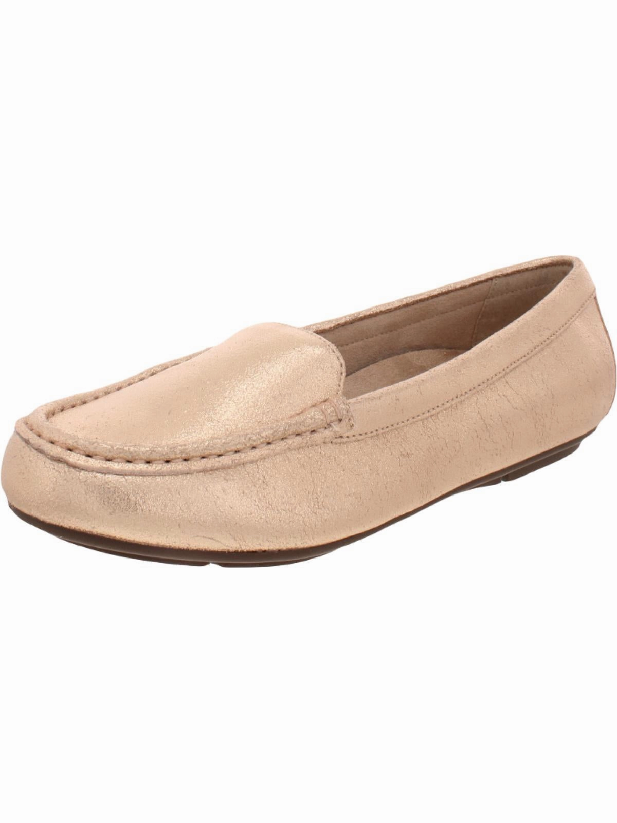 Debbie Womens Leather Slip On Moccasins All-season Shoes Weekend Outing