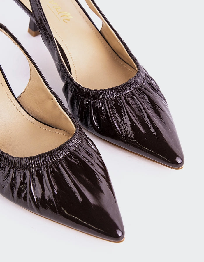 Delft Brown Leather Comfortable Stilettos