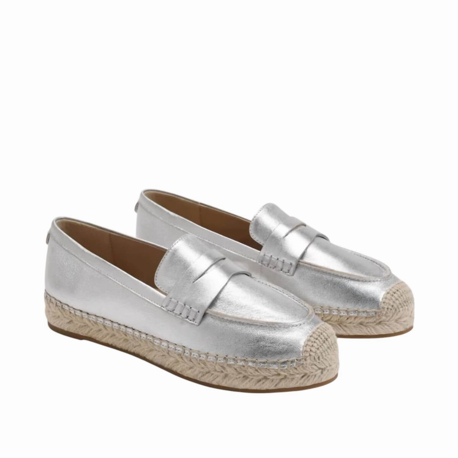 Shopping Day Toe Firm Women's Kai Espadrille Flat Loafer In Soft Silver