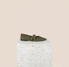 Modern Classic Design Como 2 Buckle - Olive Suede