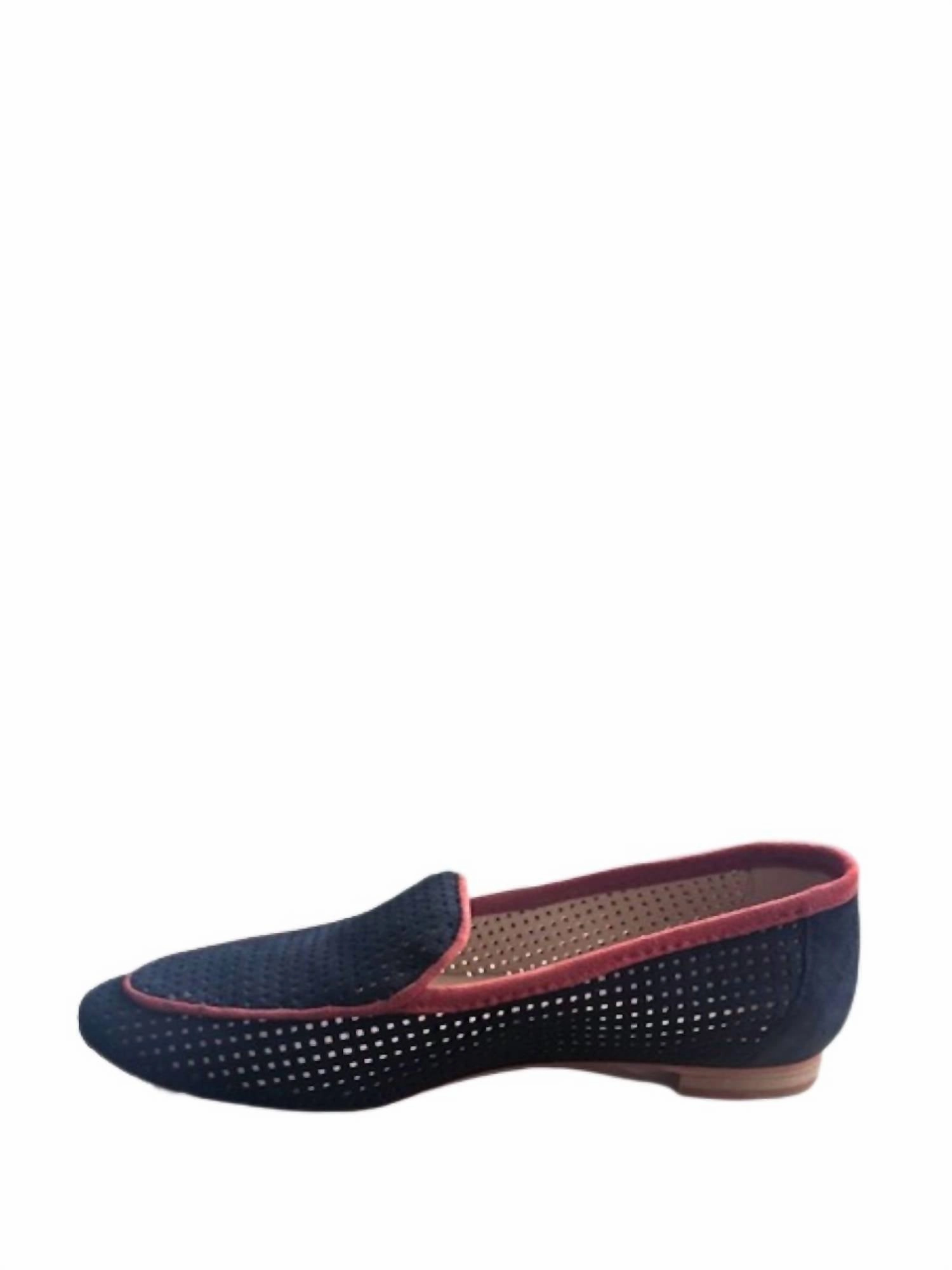 Women's Sofia Suede Loafer In Suede Navy/ Papaya Relaxed Look Water Safe