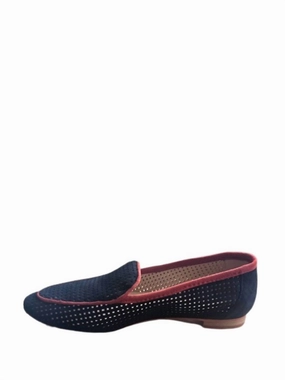 Women's Sofia Suede Loafer In Suede Navy/ Papaya Relaxed Look Water Safe