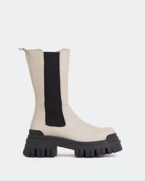 Edmonton Beige Leather Layered Chic