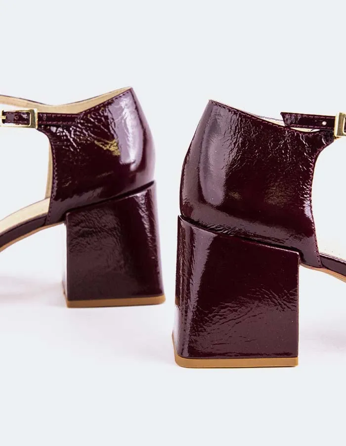 Fashionable Boots Colorful High Heels Parenna Burgundy Naplack