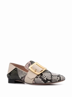 Pointed Toe Loafers With Multicolor Snakeskin And Gold-Tone Buckle Cruise Wear Euro Ease