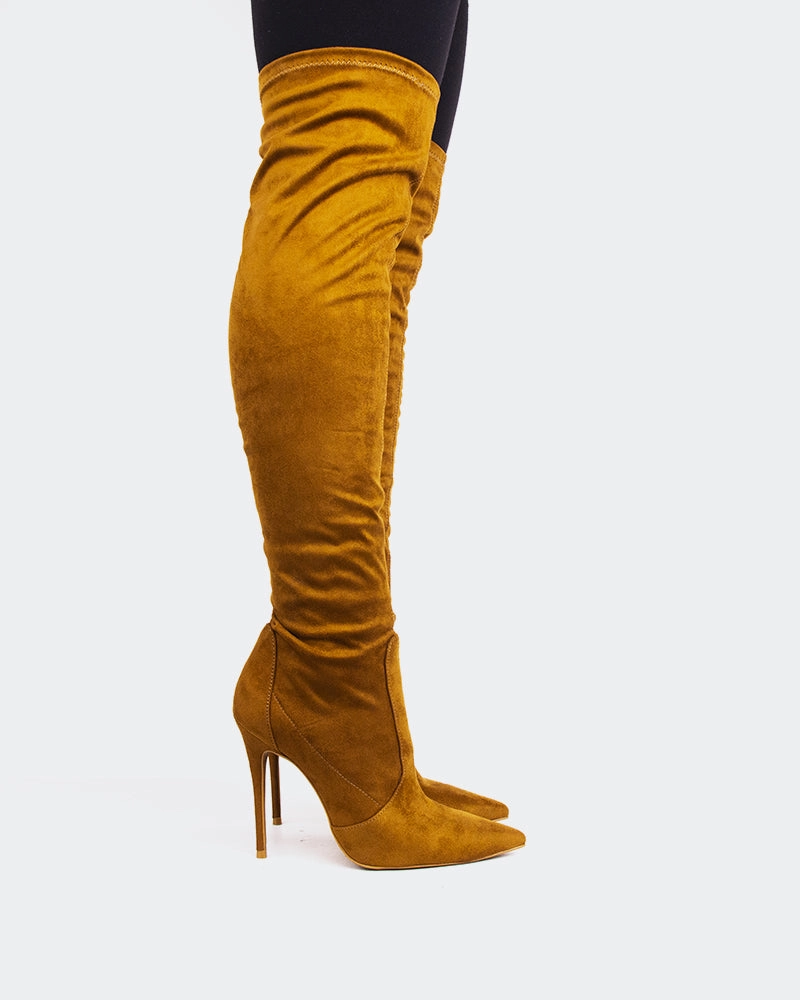 Bold Statement Perfect Walk Brasilia Camel Suede Stretch