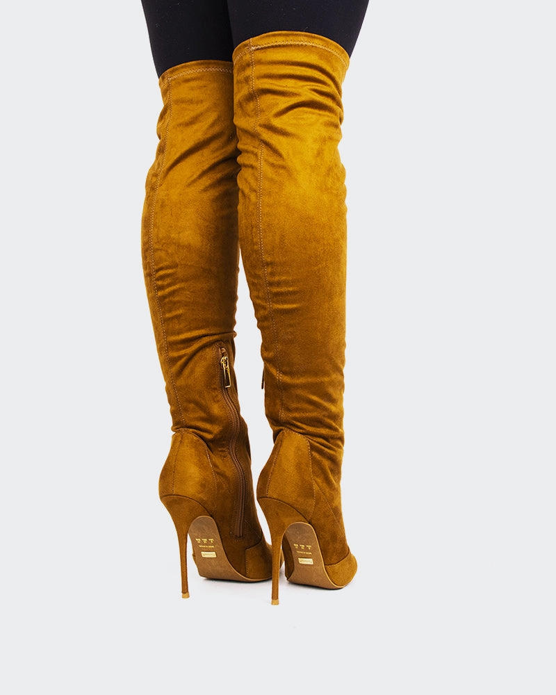 Timeless Boots Brasilia Camel Suede Stretch