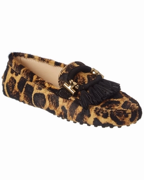 TOD??s Gommino Haircalf Loafer, 37.5, Black Smooth Steps Classic Slip-Ons