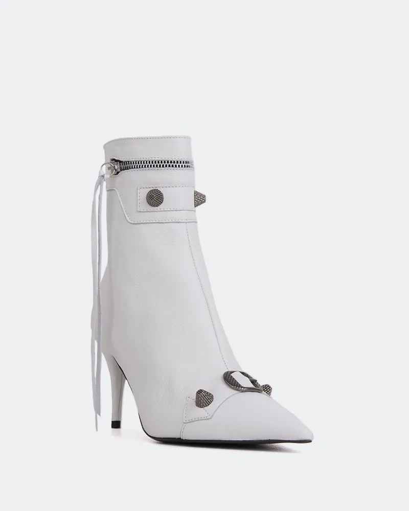 Minaj White Leather Adjustable Straps Commuter Choice
