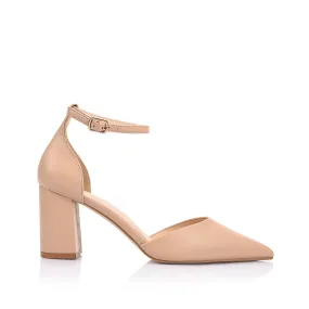 Comfy Footwear Eli Closed Toe Block Heels - Nude