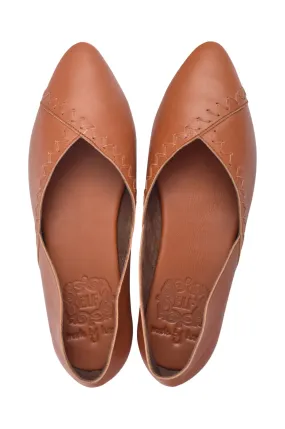 Classic Slip-Ons Wash Safe Elle Pointy Toe Leather Ballet Flats