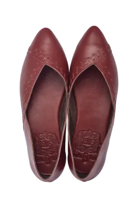 Snow Fall Elle Pointy Toe Leather Ballet Flats