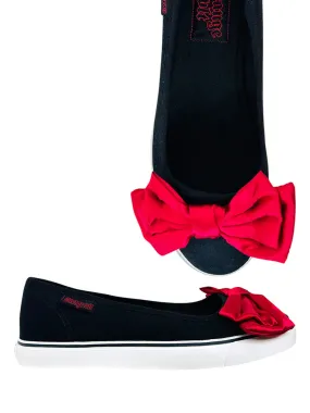 EMILY BOW - BLACK/RED Cozy Step