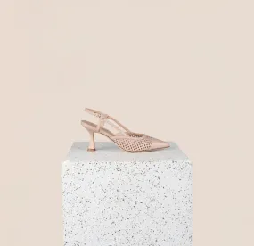 Emma - Perforated Beige Nude Heels for Spring