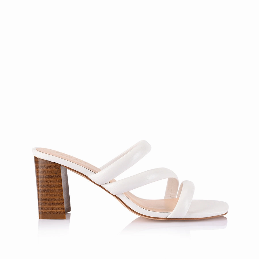 Beach Ready Footwear NaeNae Block Heel Sandals - White