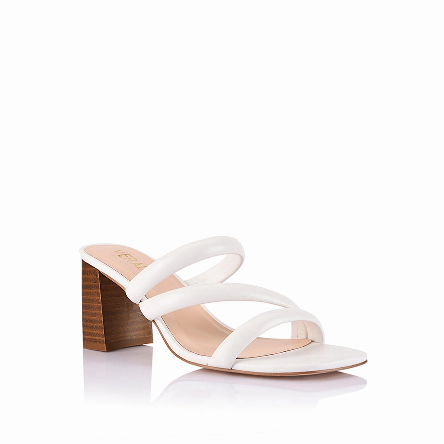 Shock Absorbing NaeNae Block Heel Sandals - White