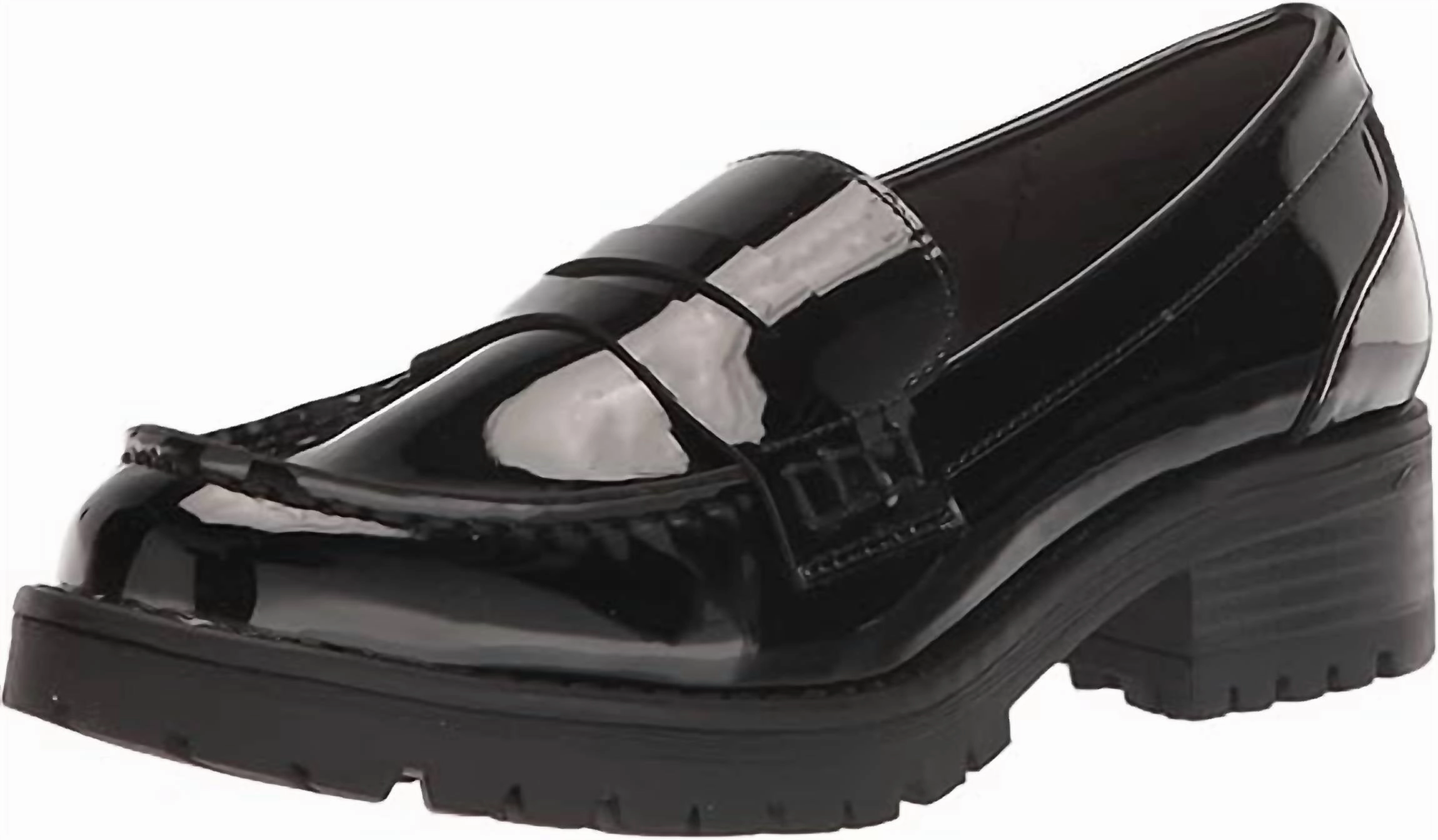 Transitional Look Market Stop Women's Roulette Loafer In Black Vegan Patent